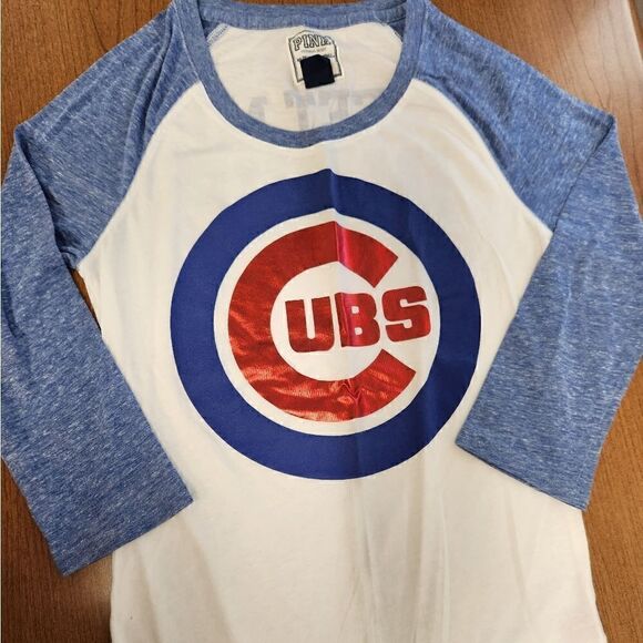 NWOT PINK Cubs small 3/4 sleeved t-shirt - Picture 1 of 5